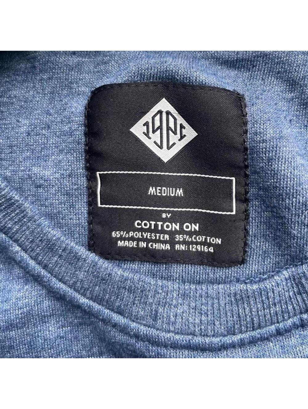 Cotton On Blue Hustle Grunge Medium Crewneck Sweatshirt - Picture 6 of 6